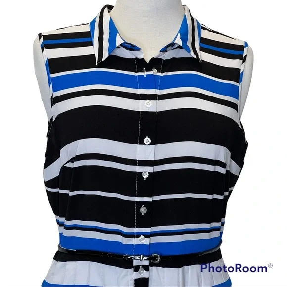 Calvin Klein Pleated Sleeveless Summer Dress - Picture 2 of 4